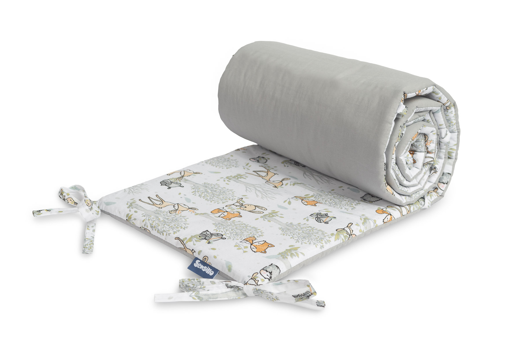 COTTON COT BUMPER GRAY FOREST