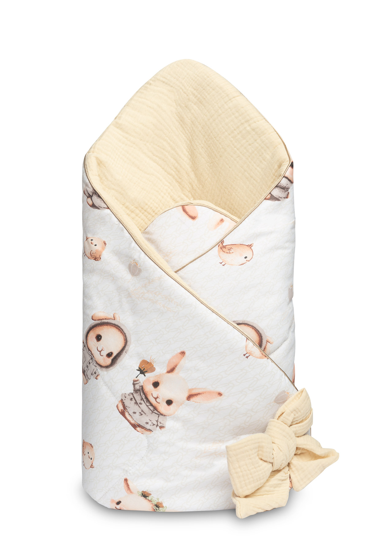 Muslin baby nest cone wrap 75×75 Beige – Bunny