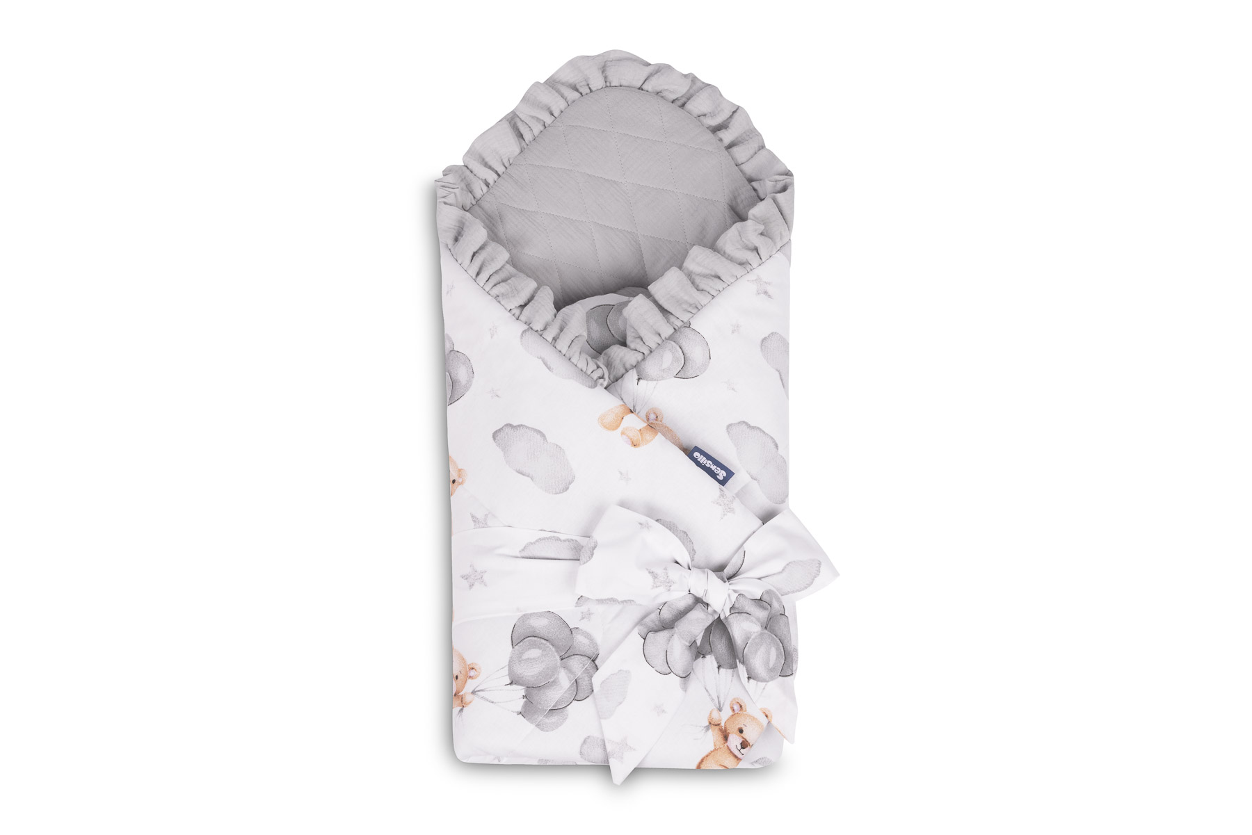 ROŻEK MUŚLIN 75X75 TEDDY SZARY