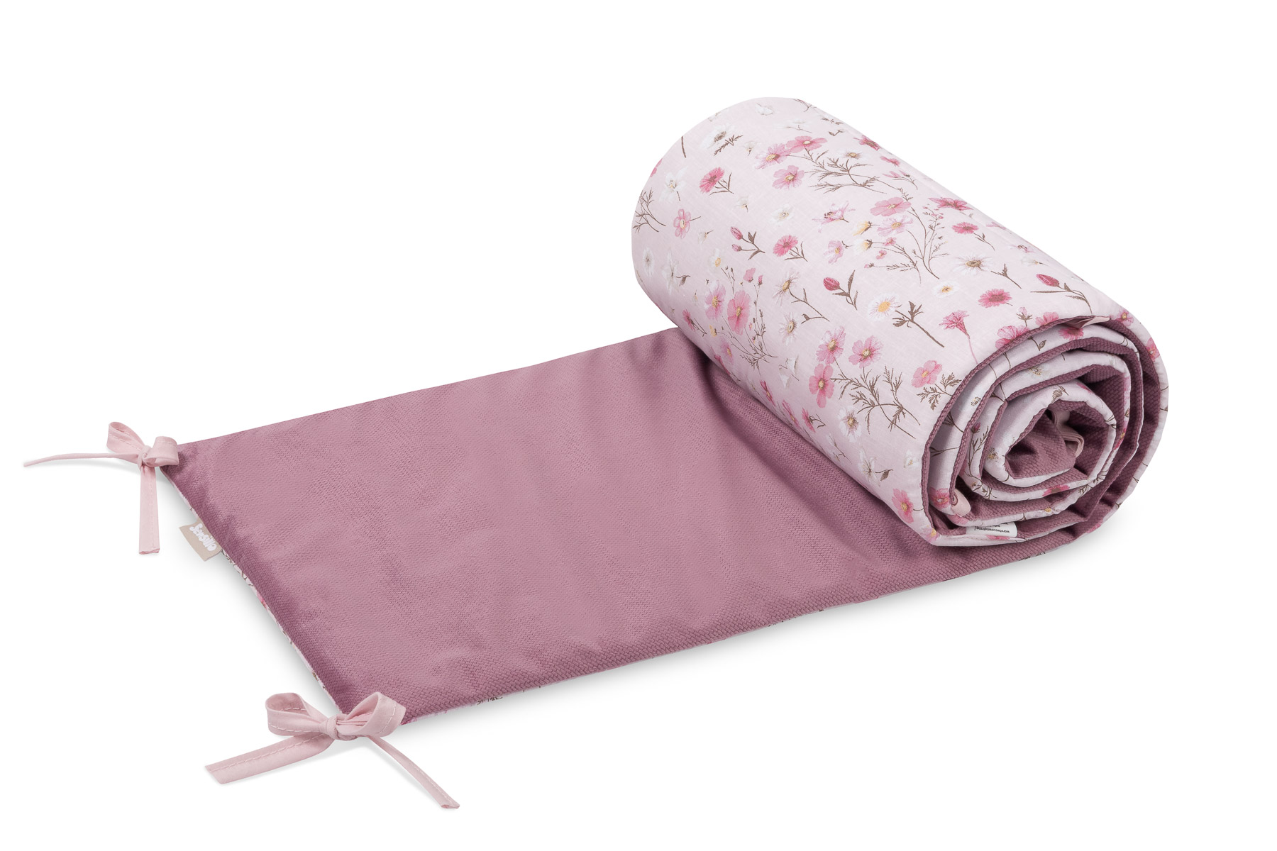 Crib Bumper Velvet Bloom Pink