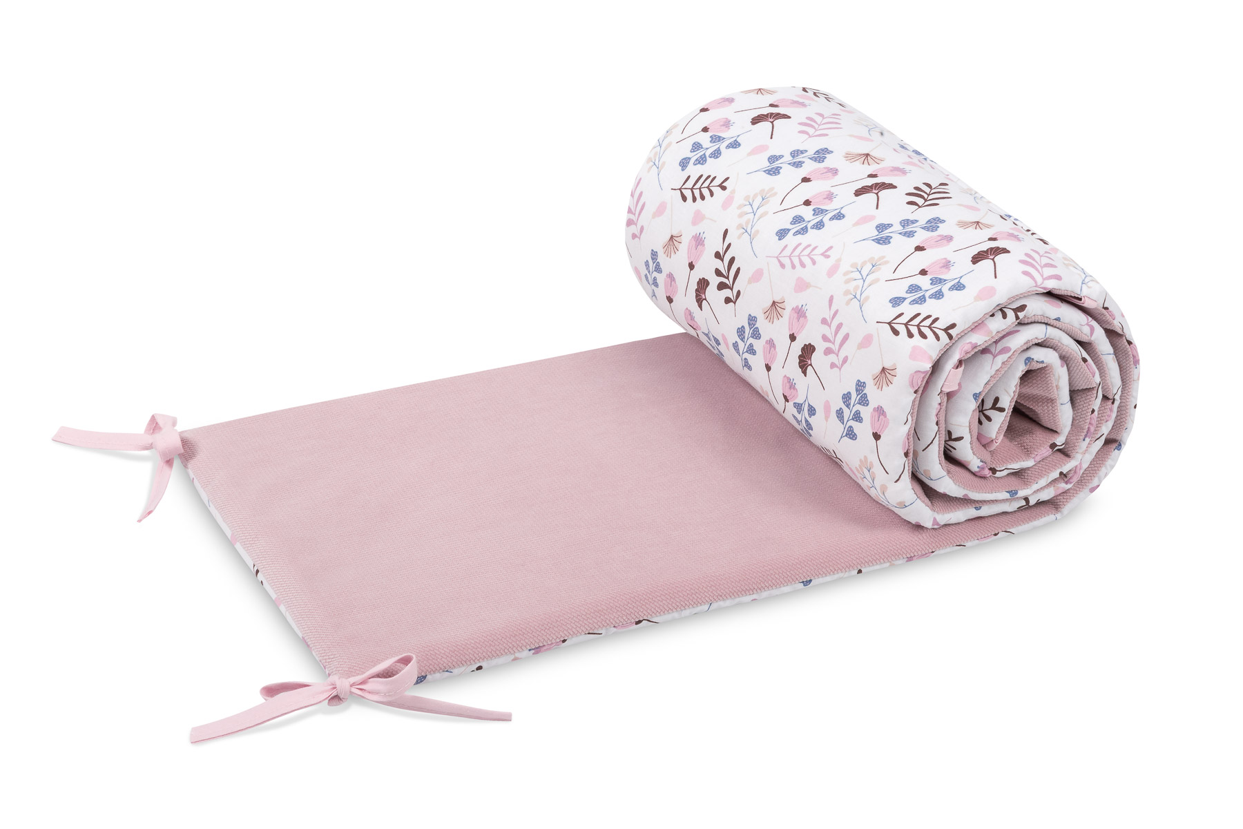Crib Bumper Velvet Twigs Pink